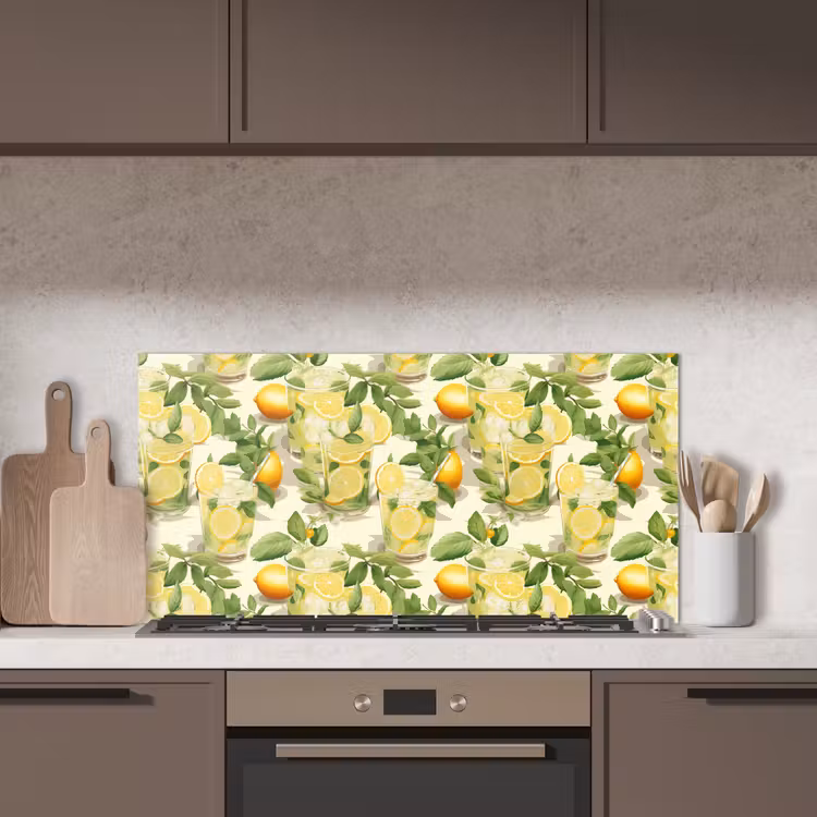 Citroen - Drankje - Glas - Munt keuken achterwand spatscherm middel 899 -sfeer2