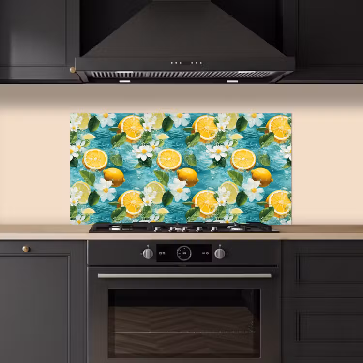 Citroen - Bloemen - Bruisend - Water keuken achterwand spatscherm middel 899 -sfeer1