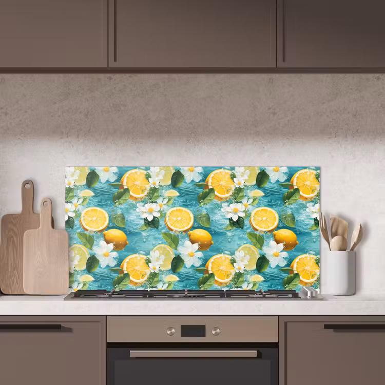 Citroen - Bloemen - Bruisend - Water keuken achterwand spatscherm middel 899 -sfeer2