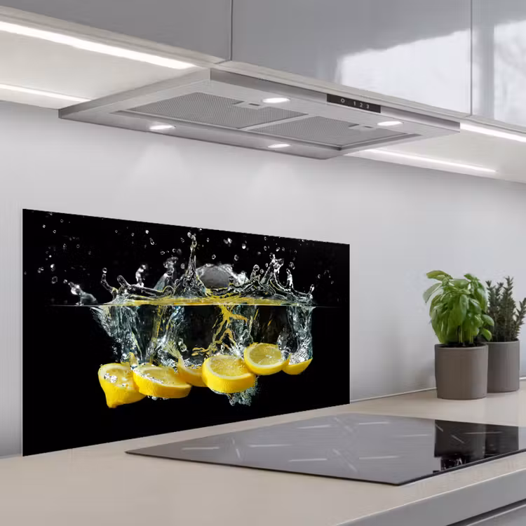 Citroen - Fruit - Geel - Stilleven - Water keuken achterwand spatscherm middel -3d_schuin