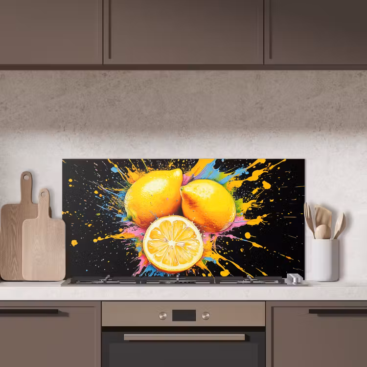 Citroen - Graffiti - Kleurrijk - Verf - Modern keuken achterwand spatscherm middel -sfeer2