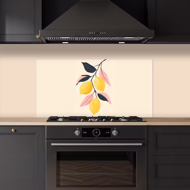 Citroenen - Felgeel - Tak - Bladeren keuken achterwand spatscherm middel -sfeer1