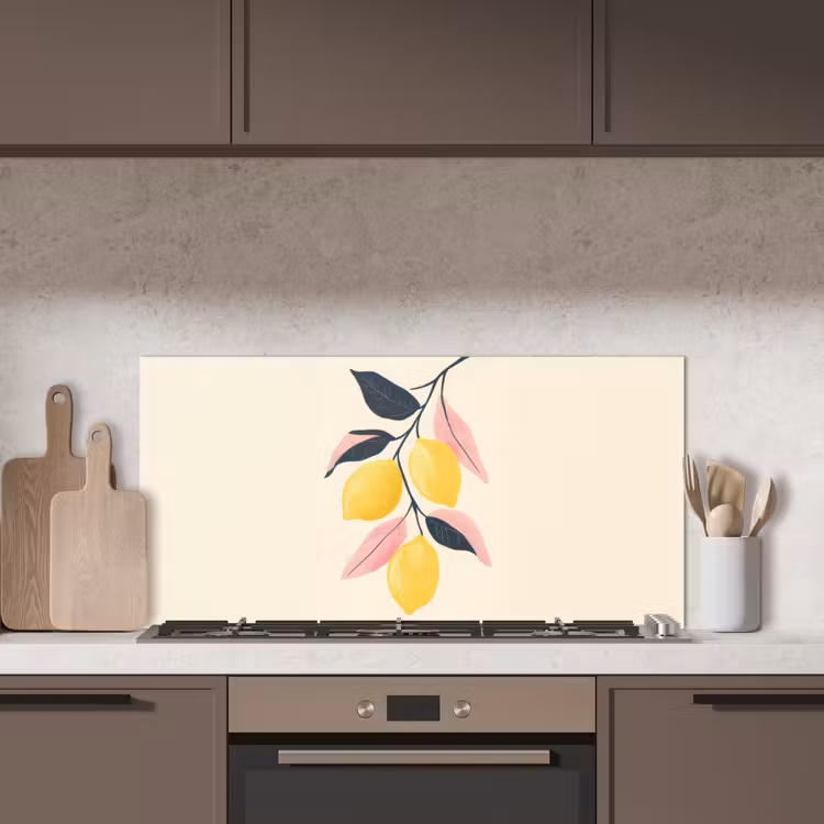 Citroenen - Felgeel - Tak - Bladeren keuken achterwand spatscherm middel -sfeer2