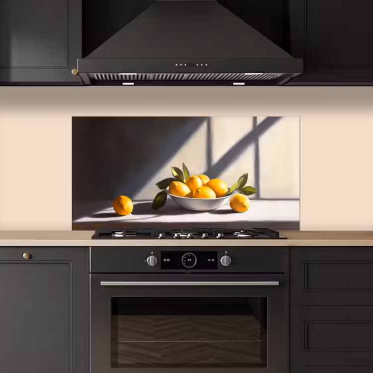 Citroenen - Stilleven - Geel keuken achterwand spatscherm middel -sfeer1