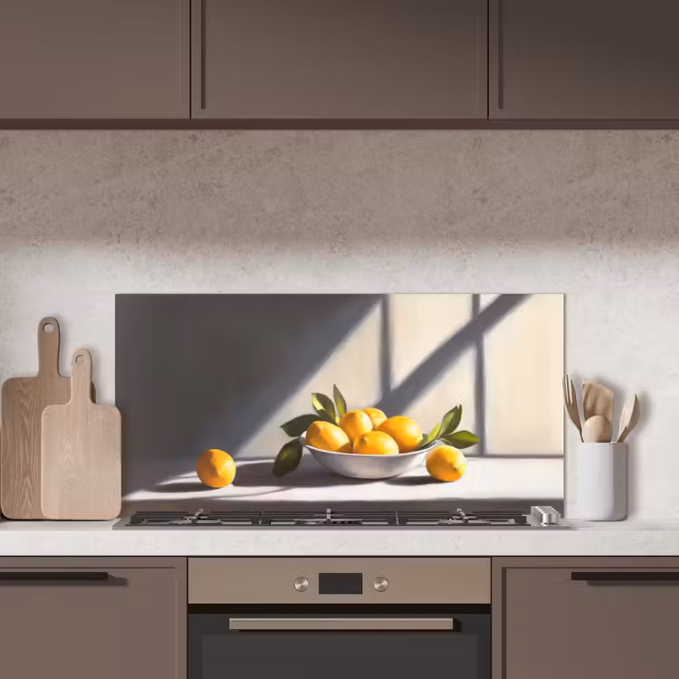 Citroenen - Stilleven - Geel keuken achterwand spatscherm middel -sfeer2