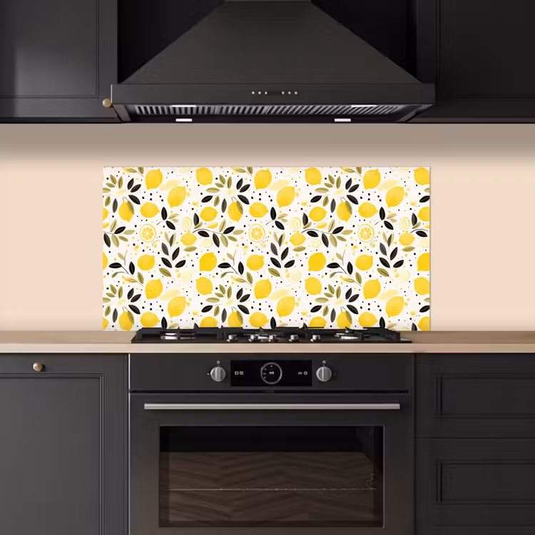 Citroenen - Geel - Wit - Stippen keuken achterwand spatscherm middel 899 -sfeer1