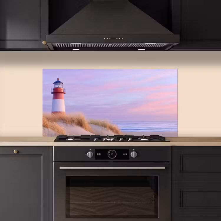 Vuurtoren - Duinen - Zonsondergang keuken achterwand spatscherm middel -sfeer1