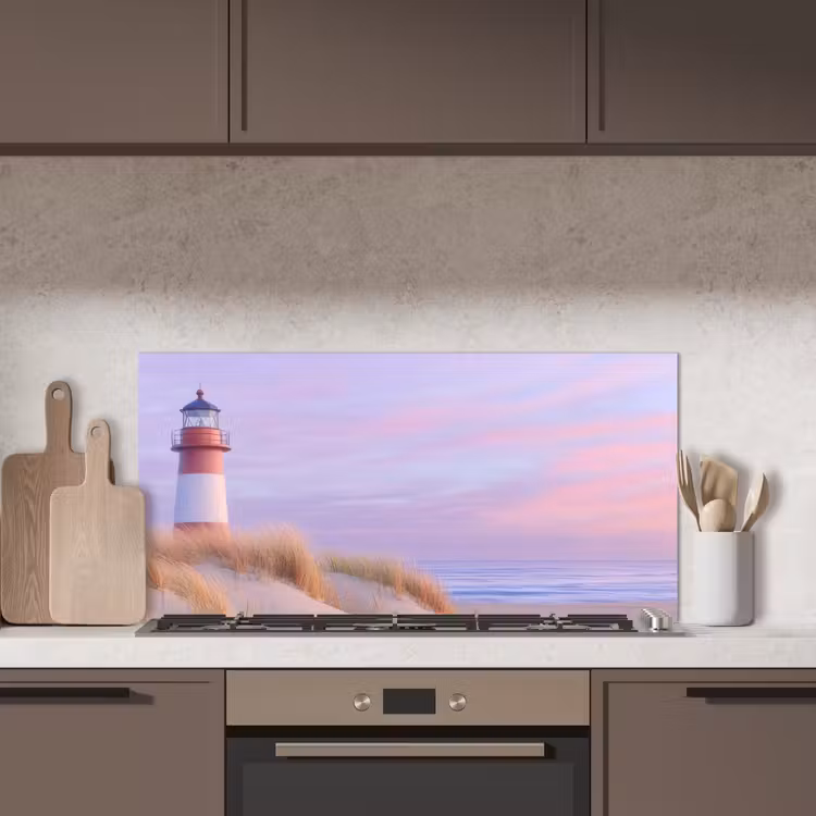 Vuurtoren - Duinen - Zonsondergang keuken achterwand spatscherm middel -sfeer2