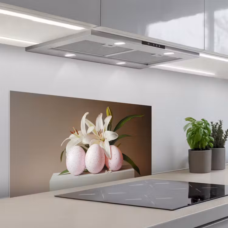 Lelies - Eieren - Pasen keuken achterwand spatscherm middel -3d_schuin
