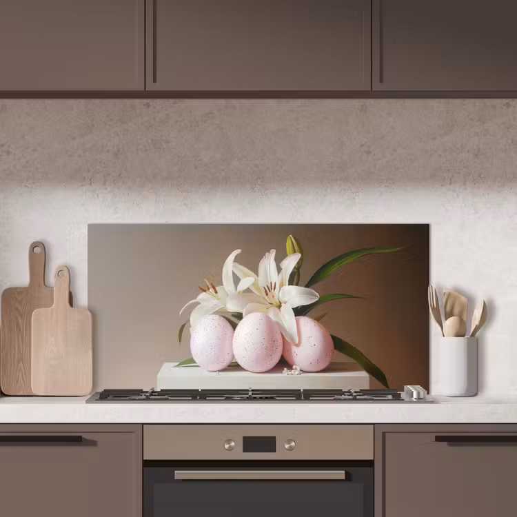 Lelies - Eieren - Pasen keuken achterwand spatscherm middel -sfeer2