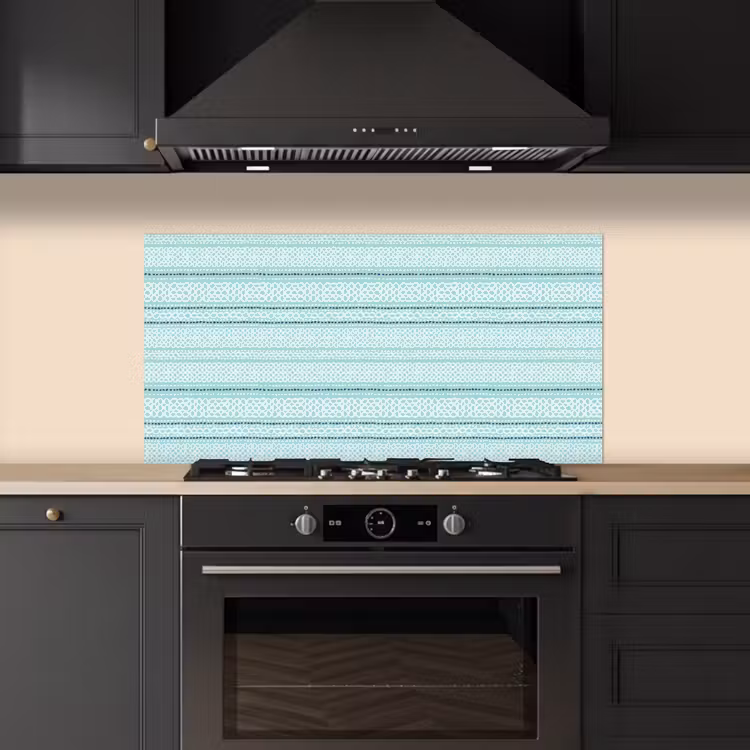 Lijnen - Blauwgroen - Patroon keuken achterwand spatscherm middel 899 -sfeer1