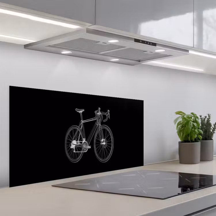 Lijnen - Illustratie - Wit keuken achterwand spatscherm middel -3d_schuin
