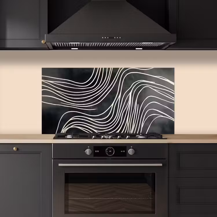 Lijnen - Patroon - Abstract - Wit keuken achterwand spatscherm middel -sfeer1