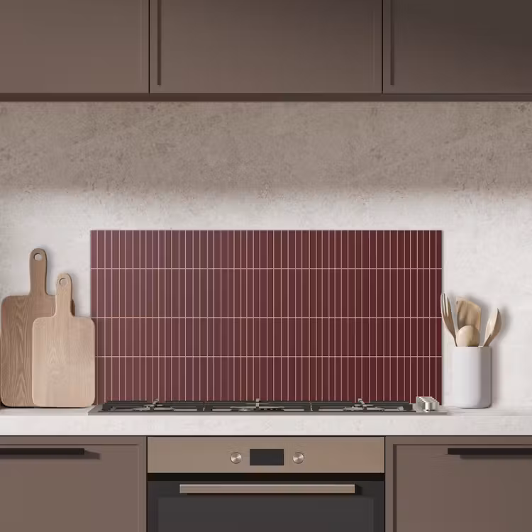 Lijnen - Patroon - Bordeaux keuken achterwand spatscherm middel 899 -sfeer2