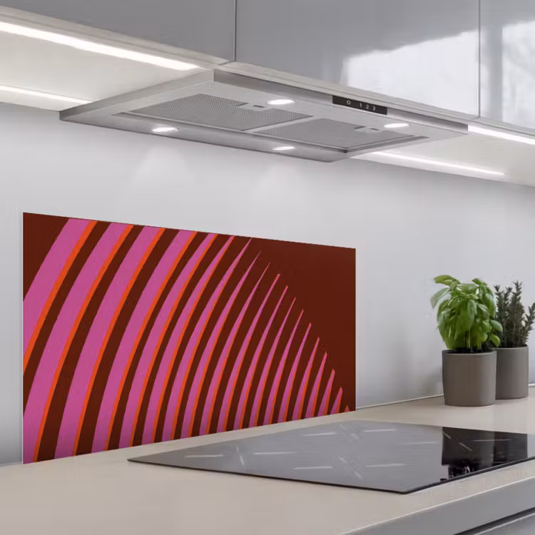 Lijnen - Rood - Beweging keuken achterwand spatscherm middel -3d_schuin