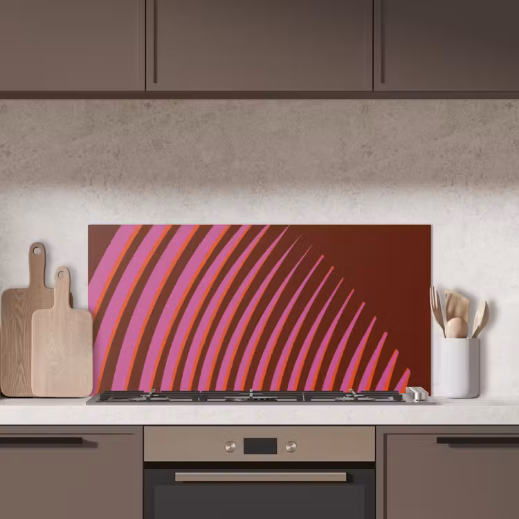 Lijnen - Rood - Beweging keuken achterwand spatscherm middel -sfeer2