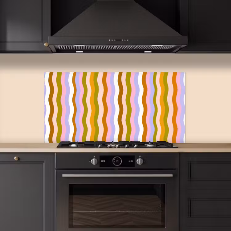 lijnen - Golven - Pastelkleuren - Patroon keuken achterwand spatscherm middel -sfeer1