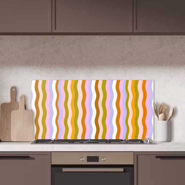 lijnen - Golven - Pastelkleuren - Patroon keuken achterwand spatscherm middel -sfeer2