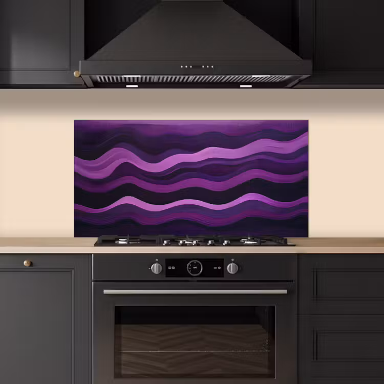 Lijnen - Golven - Paars - Abstract keuken achterwand spatscherm middel -sfeer1