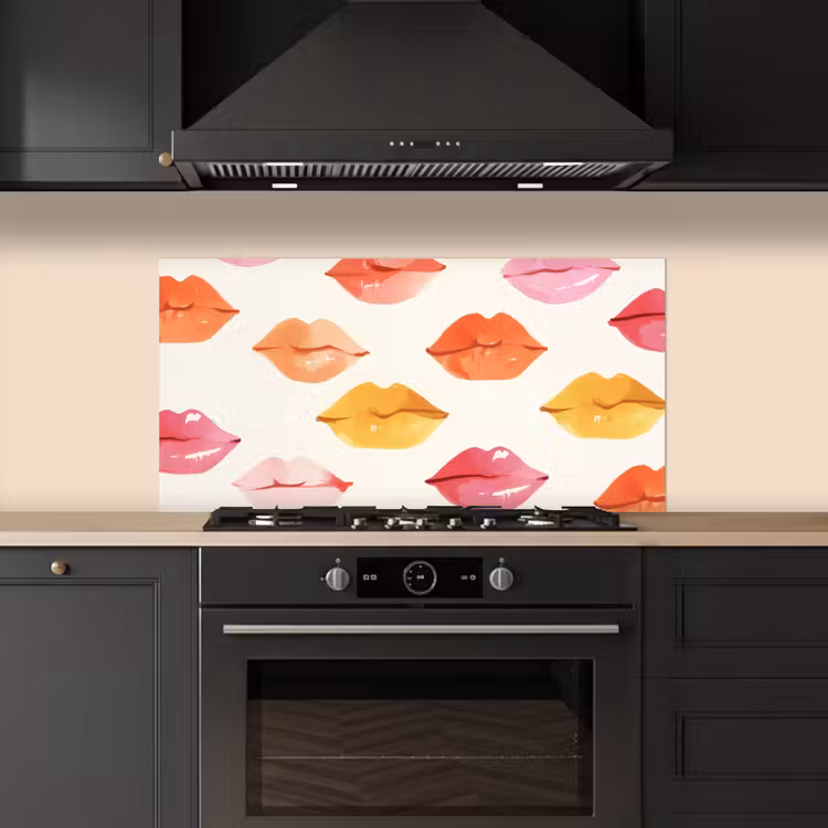 Lippen - Kleurrijk - Glanzend keuken achterwand spatscherm middel -sfeer1