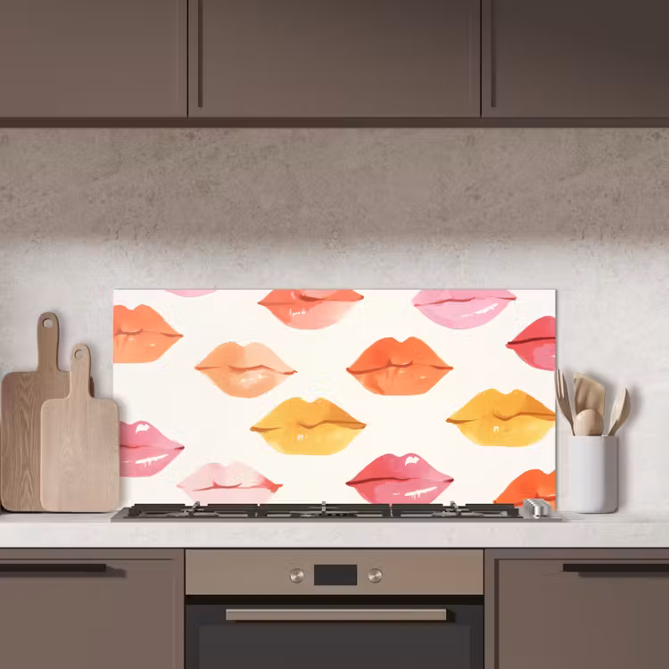 Lippen - Kleurrijk - Glanzend keuken achterwand spatscherm middel -sfeer2