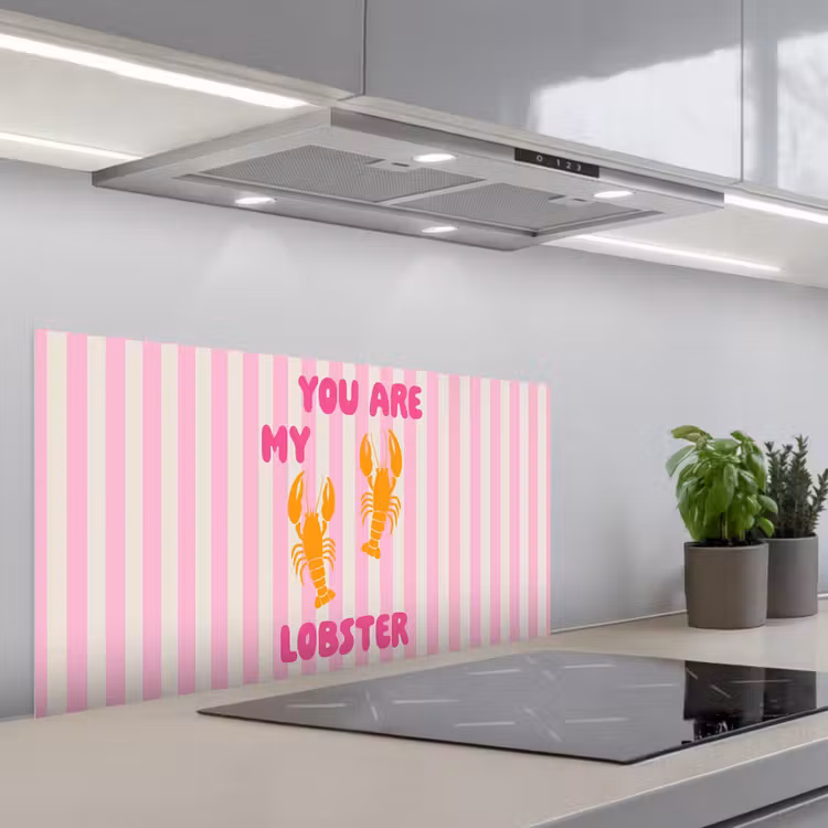 Lobster - Love - Valentijn keuken achterwand spatscherm middel -3d_schuin