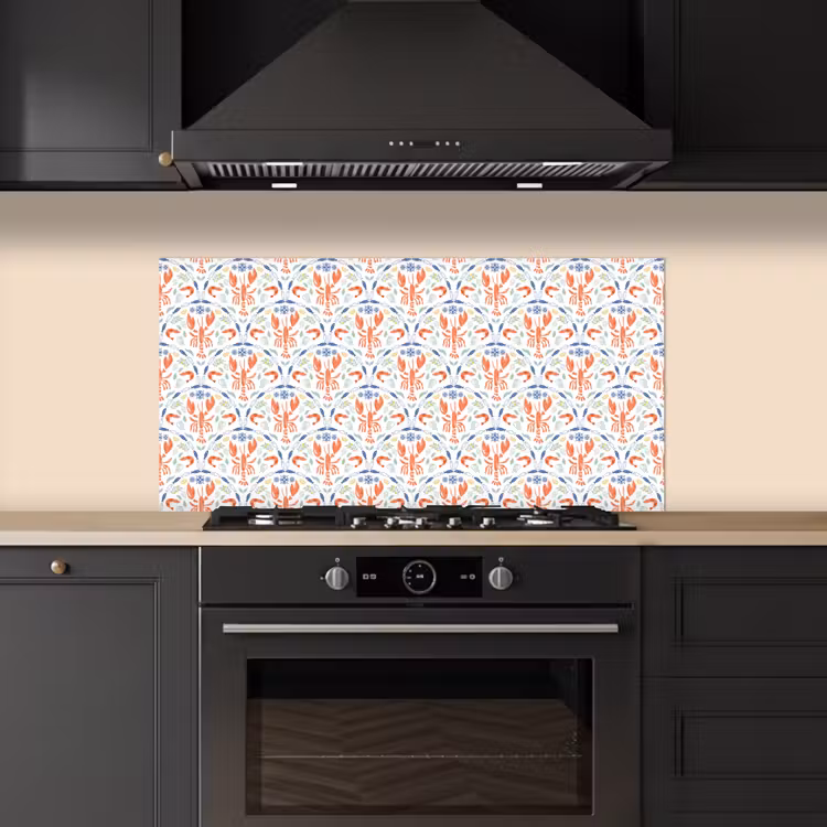 Sfeer - Oranje - Blauw - Groen keuken achterwand spatscherm middel 899 -sfeer1