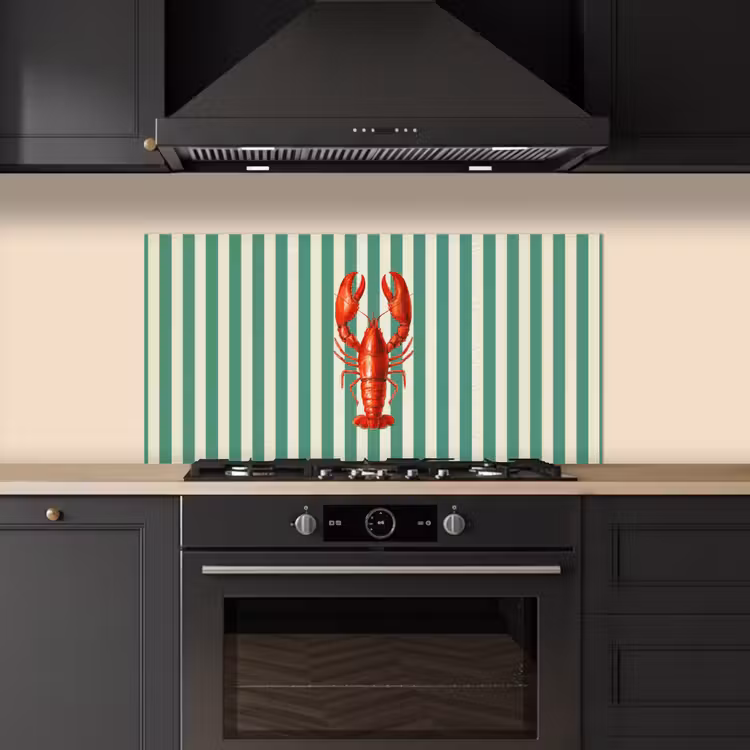 Kreeft - Strepen - Realistisch - Zomers keuken achterwand spatscherm middel -sfeer1