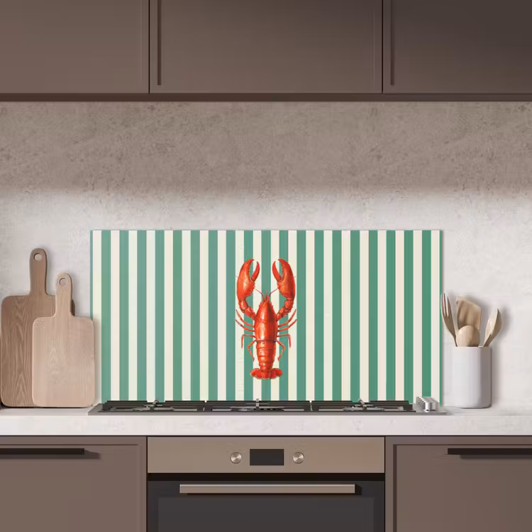 Kreeft - Strepen - Realistisch - Zomers keuken achterwand spatscherm middel -sfeer2