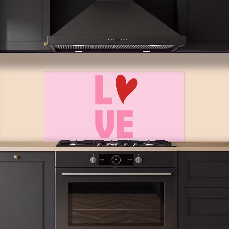 Love - Roze - Hart - Valentijn keuken achterwand spatscherm middel -sfeer1