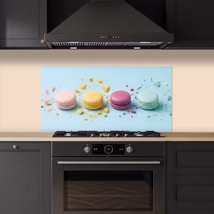 Macarons - Kleurrijk - Pastel keuken achterwand spatscherm middel -sfeer1