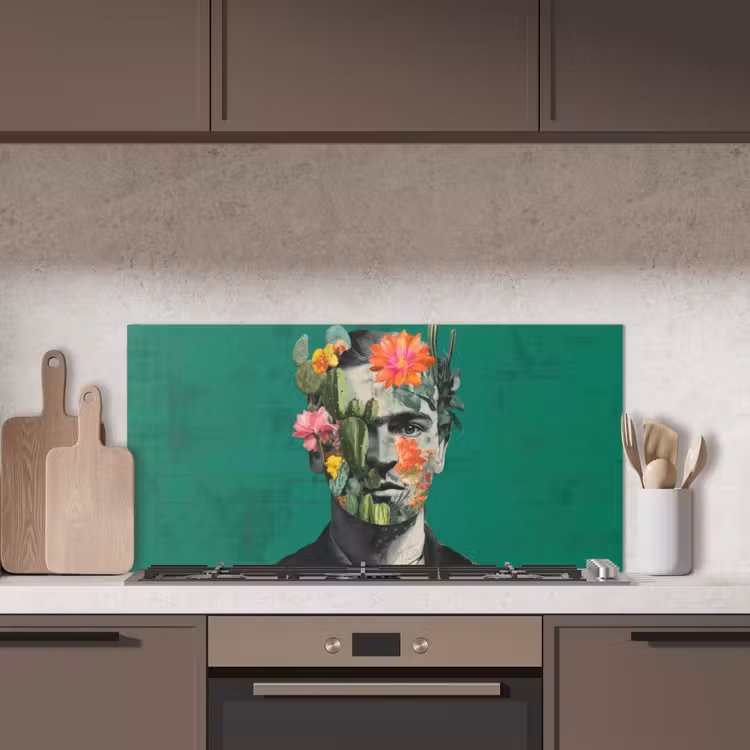 Man - Planten - Groen keuken achterwand spatscherm middel -sfeer2