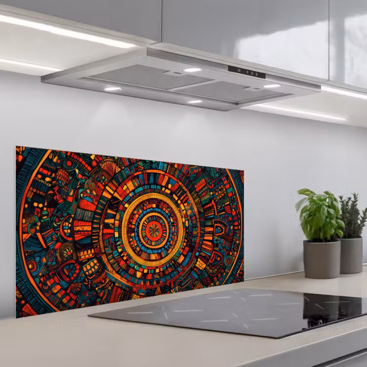 Mandala - Cirkels - Patronen keuken achterwand spatscherm middel -3d_schuin