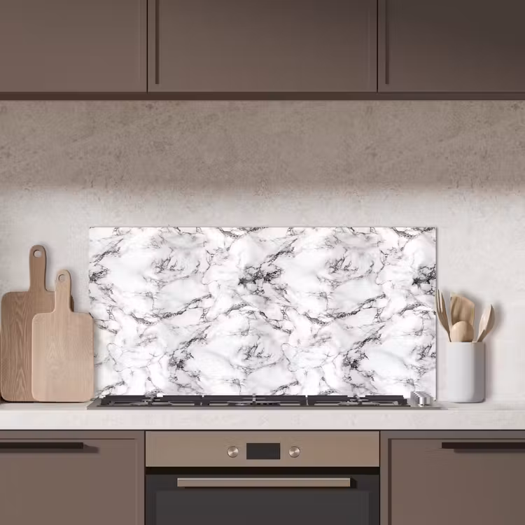 Marmer - Zwart - Dramatisch - Wit keuken achterwand spatscherm middel 899 -sfeer2