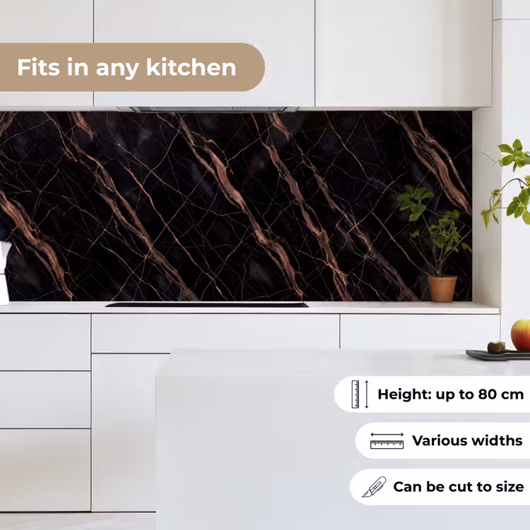Marmer - Goud - Patroon - Luxe - Zwart keuken achterwand 2 middel -sfeer4_UK