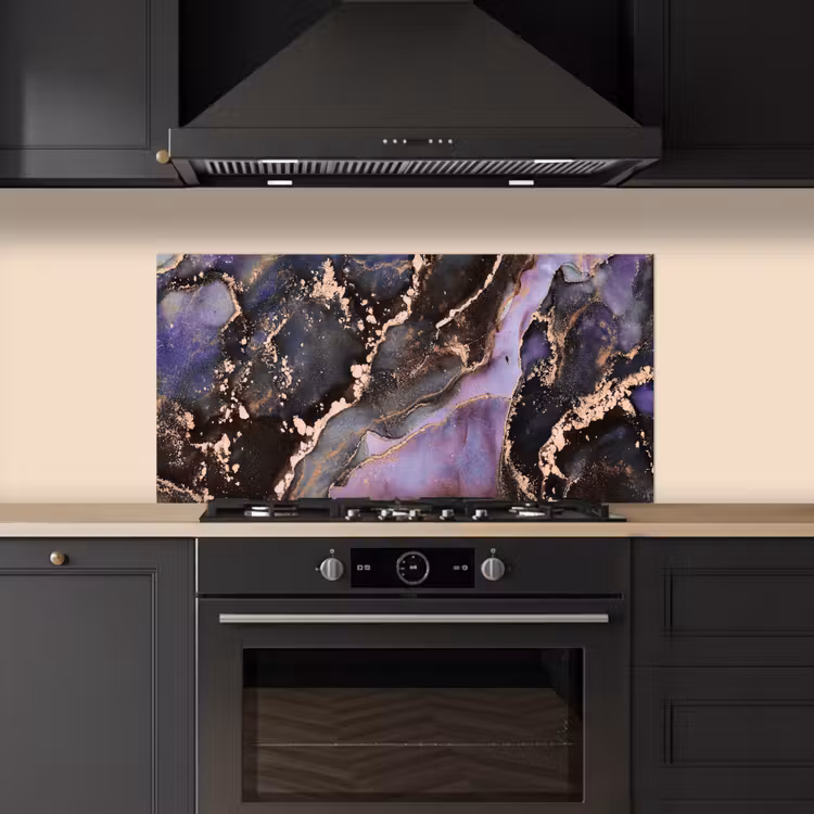 Marmer - Goud - Roze keuken achterwand spatscherm middel -sfeer1