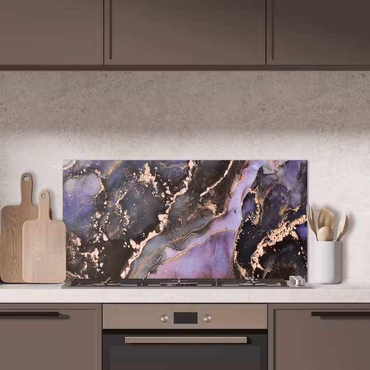 Marmer - Goud - Roze keuken achterwand spatscherm middel -sfeer2