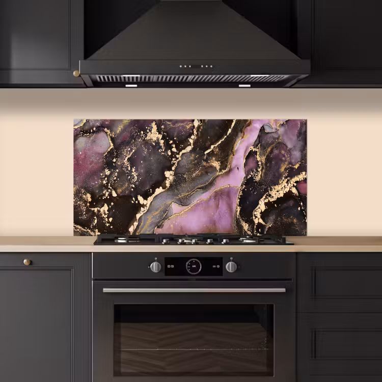 Marmer - Gold - Steen - Abstract keuken achterwand spatscherm middel -sfeer1