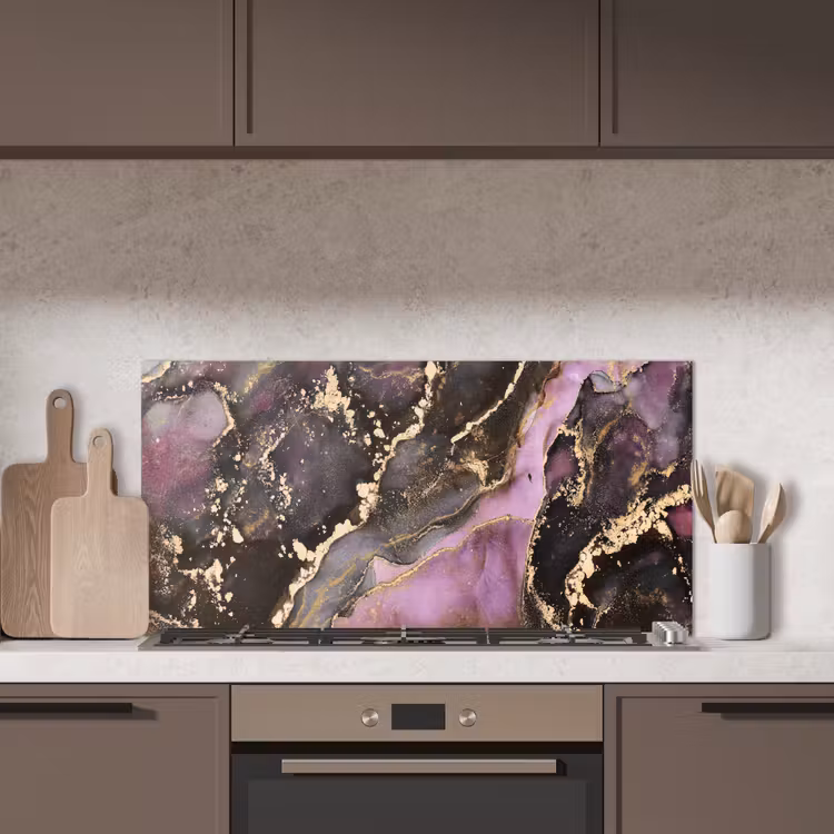 Marmer - Gold - Steen - Abstract keuken achterwand spatscherm middel -sfeer2