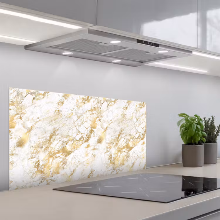 Marmer - Goud - Structuur keuken achterwand spatscherm middel 899 -3d_schuin