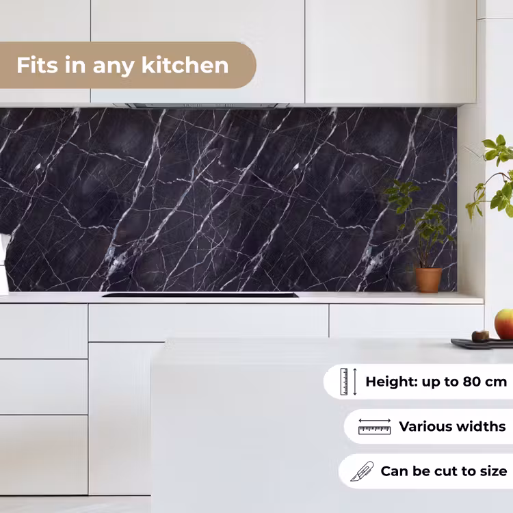 Marmer - Patroon - Modern - Zwart - Wit keuken achterwand 2 middel -sfeer4_UK
