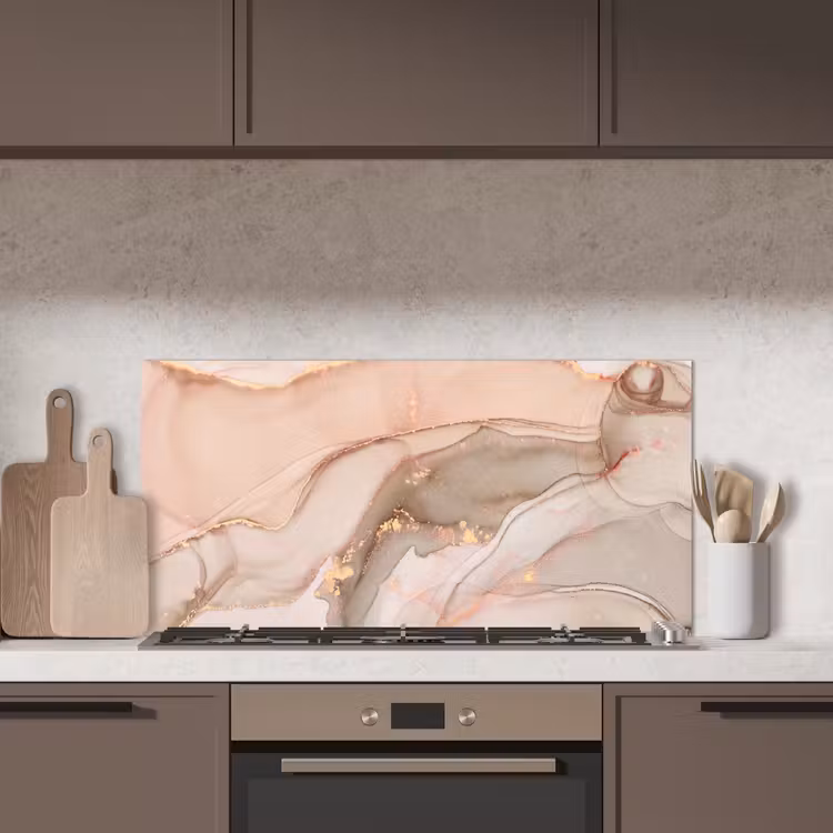 Marmer - Roze - Rosé keuken achterwand spatscherm middel -sfeer2
