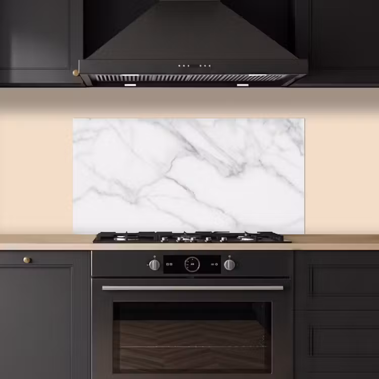 Marmer - Structuur - Wit - Grijs - Steen - Marmerlook keuken achterwand spatscherm middel -sfeer1