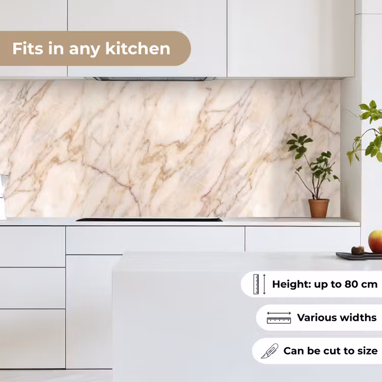Marmer - Ader - Abstract - Wit - Goud keuken achterwand 2 middel -sfeer4_UK