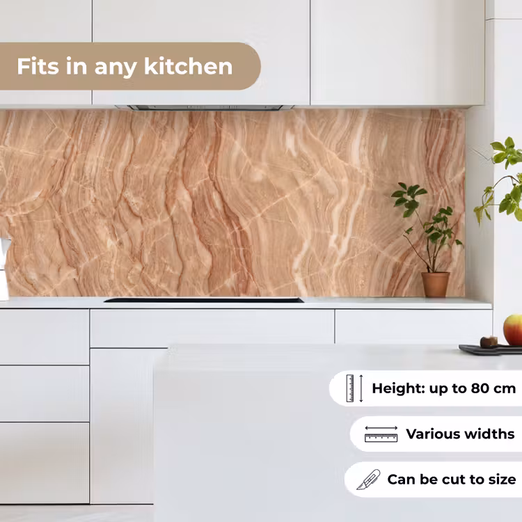 Marmer - Ader - Natuur - Abstract - Beige keuken achterwand 2 middel -sfeer4_UK