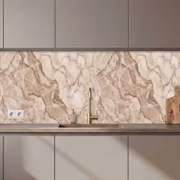 Marmer - Aderen - Textuur - Beige - Modern keuken achterwand 2 middel zz_3dshopping