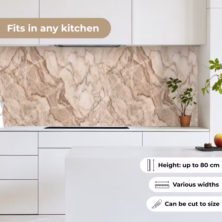 Marmer - Aderen - Textuur - Beige - Modern keuken achterwand 2 middel -sfeer4_UK