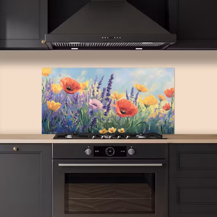 Weide - Bloemen - Kleurrijk keuken achterwand spatscherm middel -sfeer1