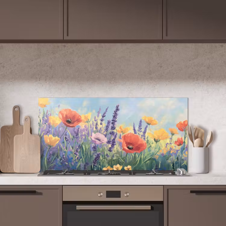 Weide - Bloemen - Kleurrijk keuken achterwand spatscherm middel -sfeer2