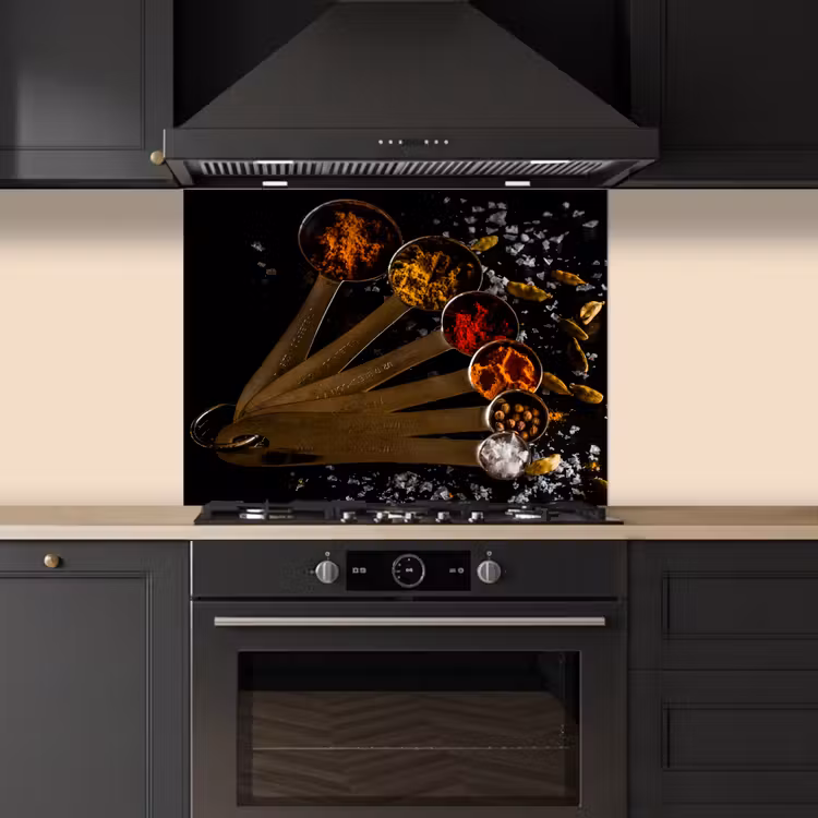 Maatlepel Melange keuken achterwand spatscherm middel -sfeer1